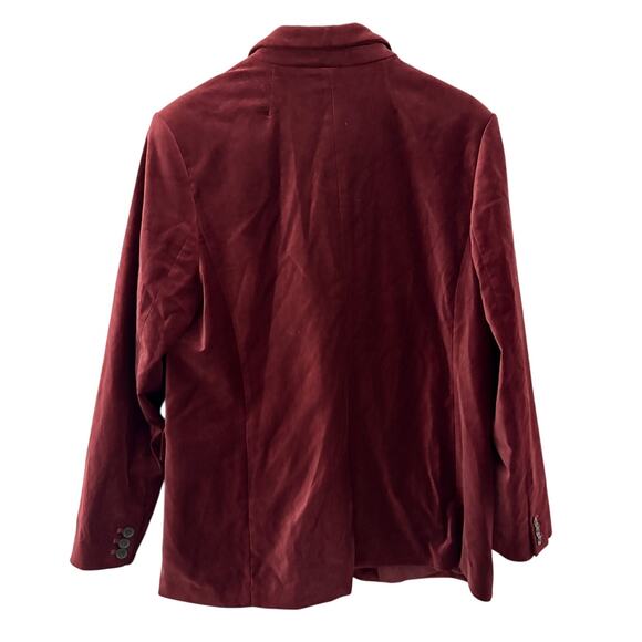 Banana Republic Plus Alyse Velvet Blazer Red Madder Size 16 - Picture 9 of 13